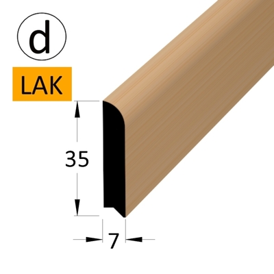 Podlahová lišta - P 3507 dBK-lak /240 (jádro BK)