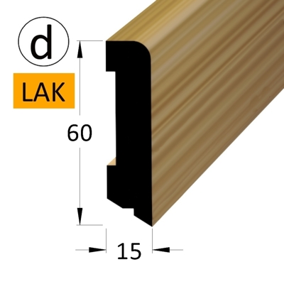 Podlahová lišta - P 6015 dDB parket-lak /240 (jádro BO)