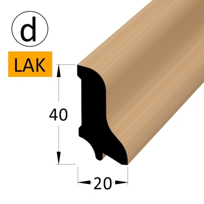 Podlahová lišta - P 4020 dBK-lak /240 (jádro BO)