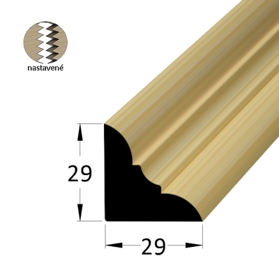 Rohová vnitřní lišta - RVA 2929 SM /240 nast. - smrk