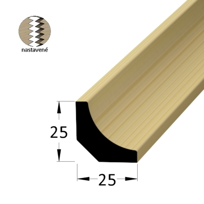 Rohová vnitřní lišta - RVI 2525 SM /240 nast.