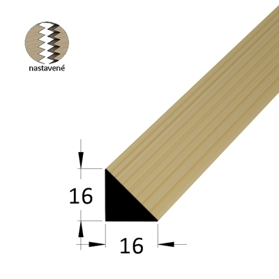 Trojúhelníková lišta - T 1616 SM /200 nast. - smrk
