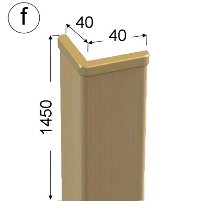 Ochranný roh - ROH 4040 fBK /145 - fólie buk