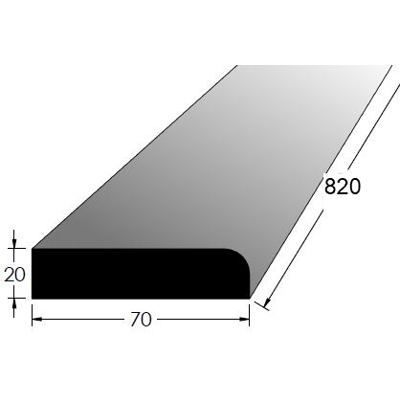Dveřní práh s rádiusem - R DB 800x70