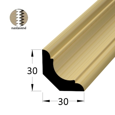 Rohová vnitřní lišta - RVK 3030 SM /150 nast. - smrk