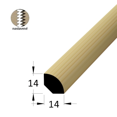 Rohová vnitřní lišta - RV 1414 SM /200 nast.