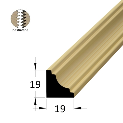 Rohová vnitřní lišta - RVA 1919 SM /200 nast.