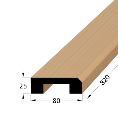 Dveřní práh s drážkou - O BK 800x80 x 25