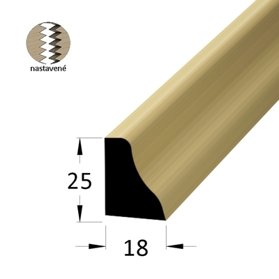 Podlahová lišta - P 2518 SM /150 nast.
