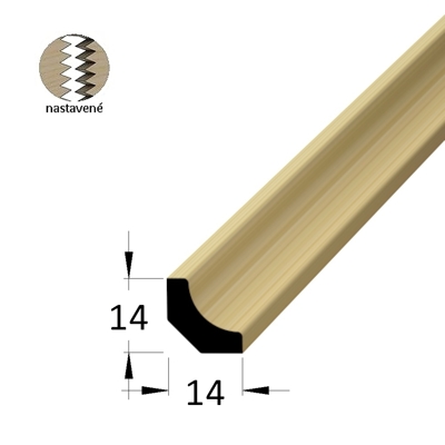 Rohová vnitřní lišta - RVI 1414 SM /150 nast.
