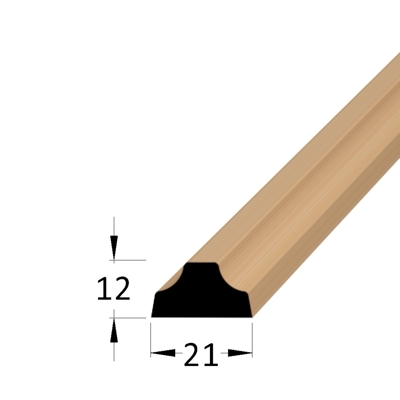 Krycí profilová lišta - KE 2112 BK /pd (doprodej č.17)