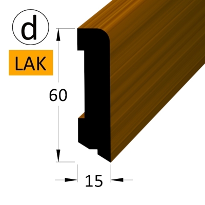 Podlahová lišta - P 6015 dOR-lak /240 (jádro BO)