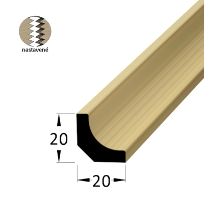 Rohová vnitřní lišta - RVI 2020 SM /240 nast.