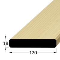 Konstrukční hranol - HF 18x120 SM /240 hoblované