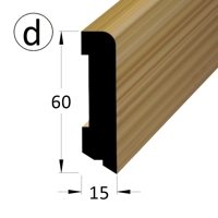 Podlahová lišta - P 6015 dDB parket /240 (jádro BO)