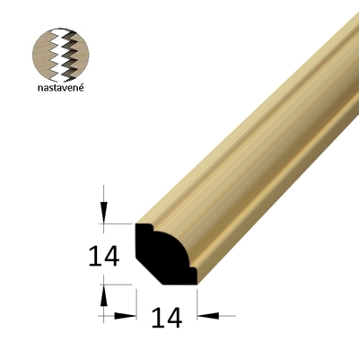 Rohová vnitřní lišta - RVJ 1414 SM /200 nast. - smrk