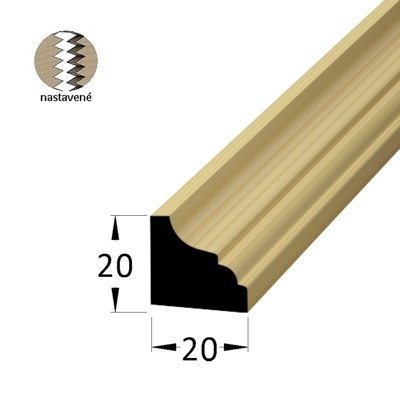 Rohová vnitřní lišta - RVR 2020 SM /150 nast. - smrk