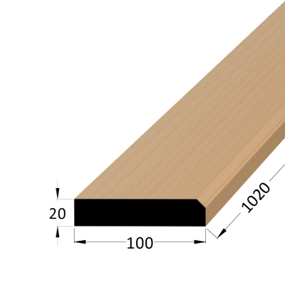Dveřní práh - Práh BK 1000x100 - buk
