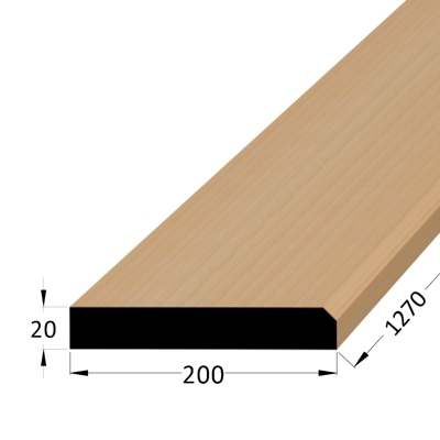 Dveřní práh - Práh BK 1250x200 - buk